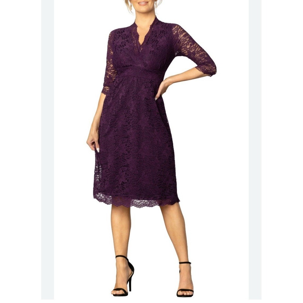 Kiyonna Purple Lace Midi Dress